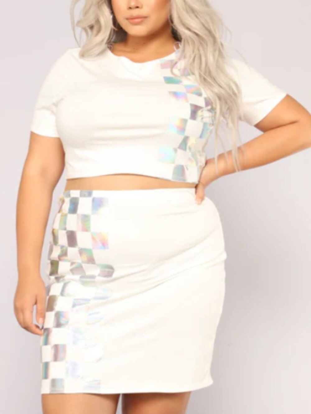 NWT Iridescent skirt set 1X